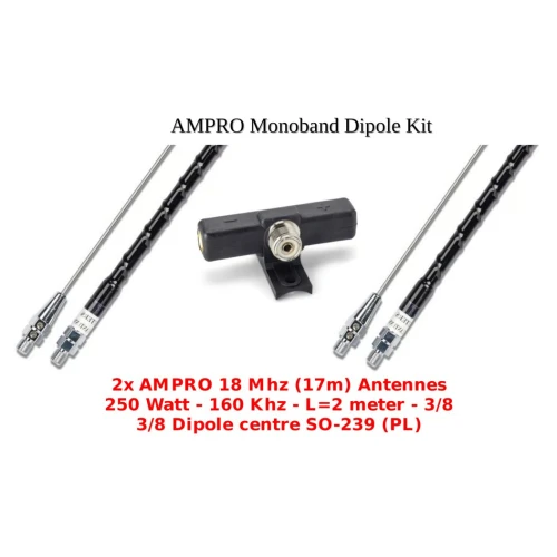 AMPRO 17 Meter Monoband Dipole Kit