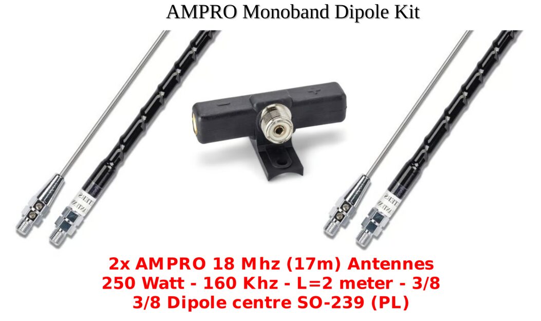 AMPRO 17 Meter Monoband Dipole Kit