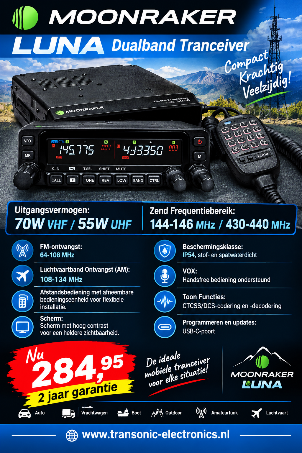 Moonraker LUNA VHF/UHF Transceiver