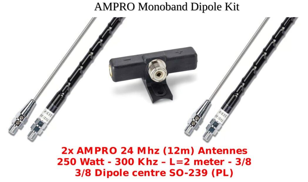 AMPRO 12 Meter Monoband Dipole Kit